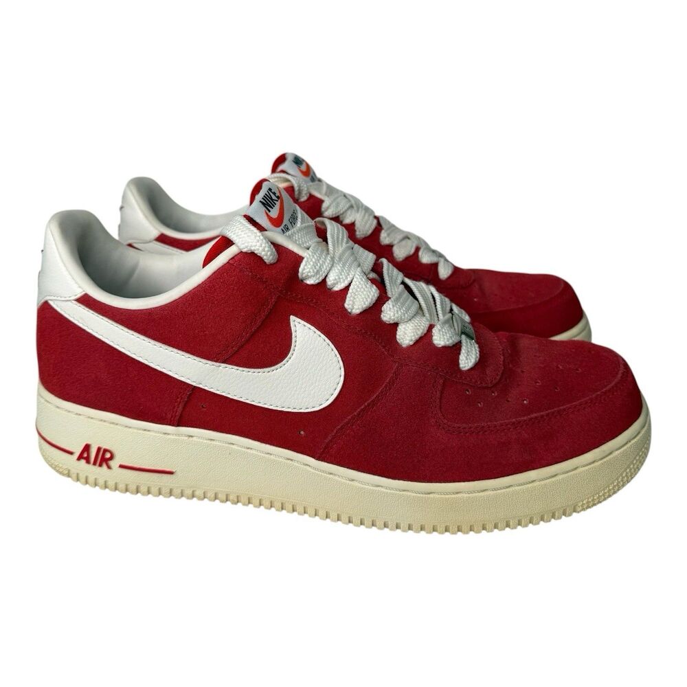 Nike Air Force 1 Low University Red Sail Suede Shoes Mens 12 488298-607 AF1 2013